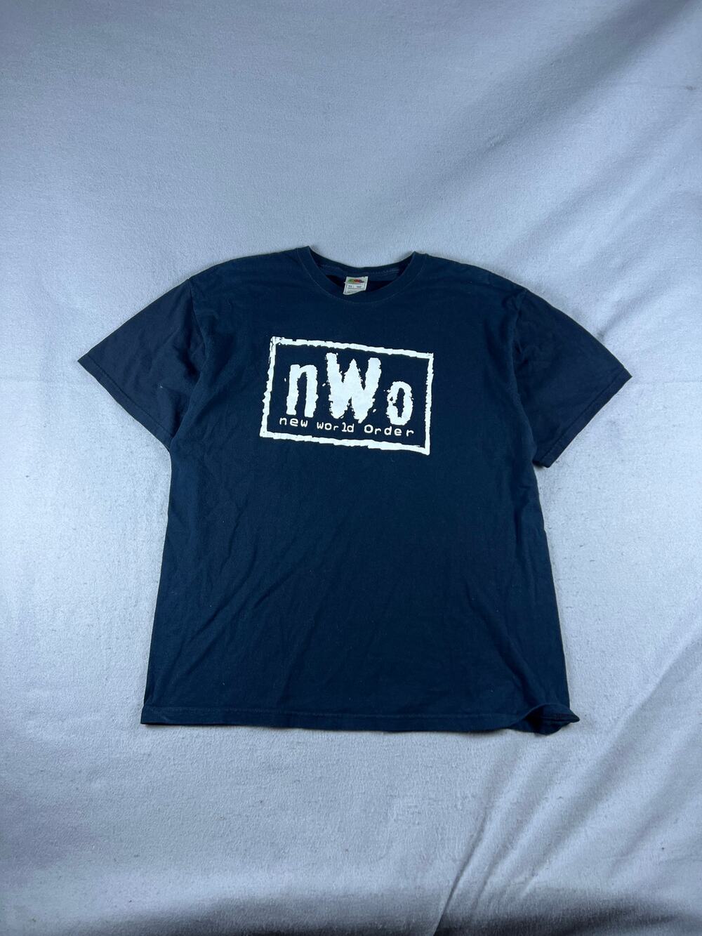 Fruit Of The Loom Shirt Mens XL Black Crew Neck nWo New World Order Graphics Tee